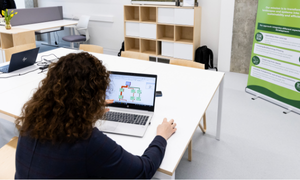 City Systems LAB woman works with a computer